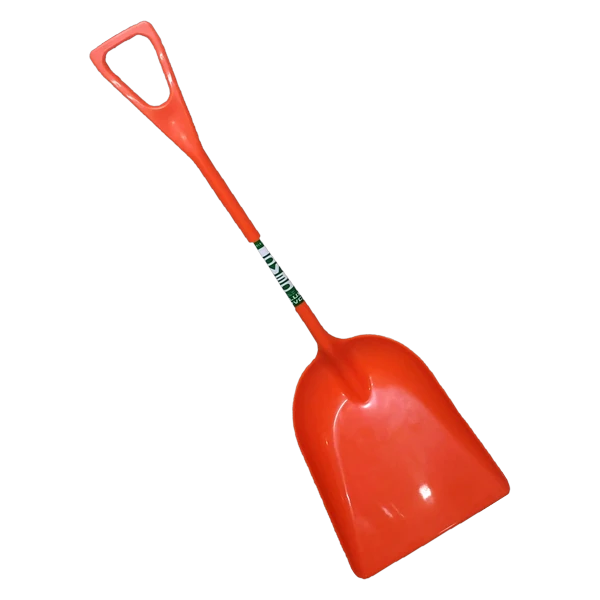 Tombo PVC Scoop big, orange food-grade scoop with molded D-grip
